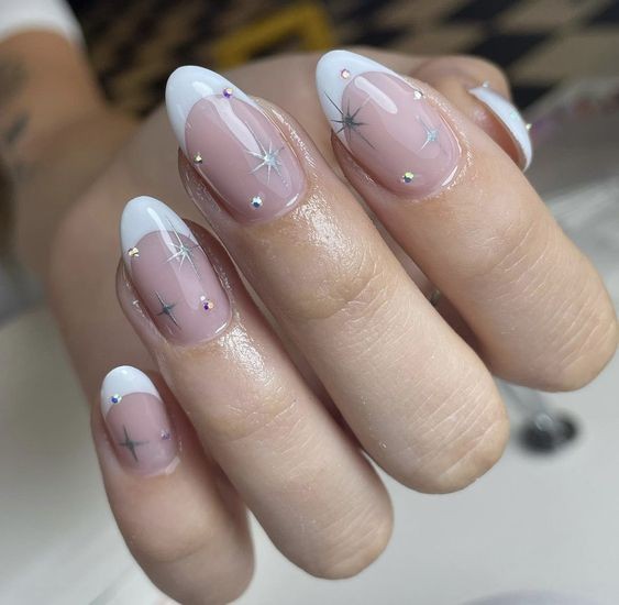 Starry French Manicure