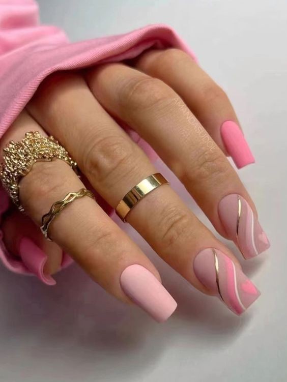 Pastel Pink Matte Nails: