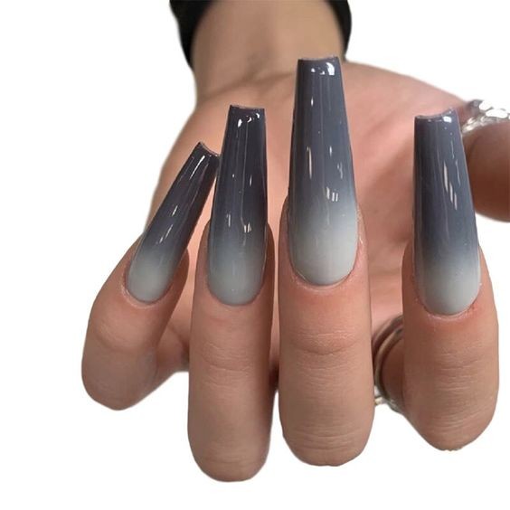 Steel Gray Coffin Nails