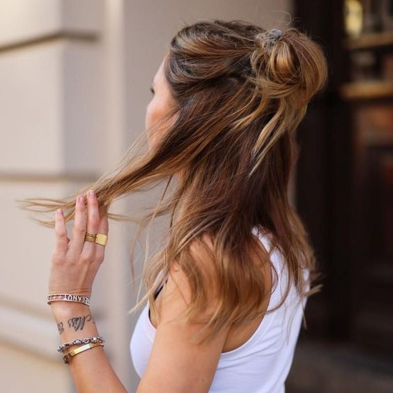 Twisted Half-Up Bun: