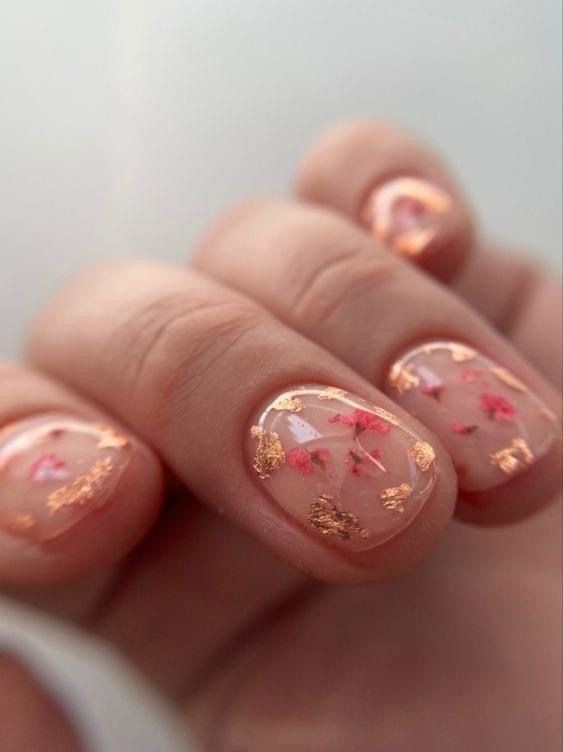 Delicate Floral on Transparent Pink