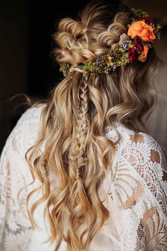 Bohemian Half-Up Braided Hairstyle