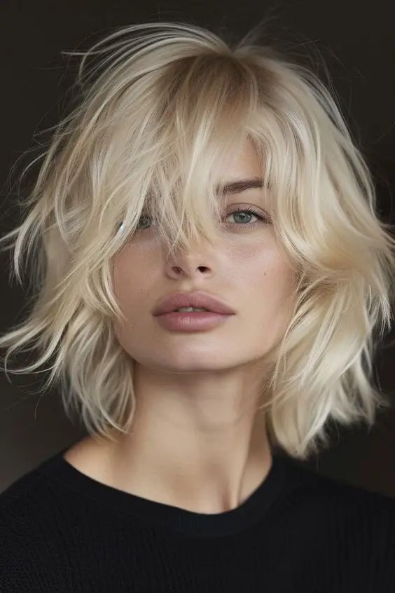 Textured Bob with Platinum Appeal