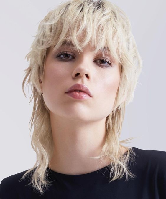 The Effortless Cool: Tousled Blonde Wolf Cut