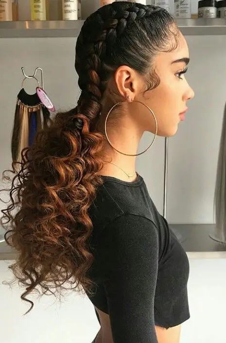 Ponytail with Curly Ends: