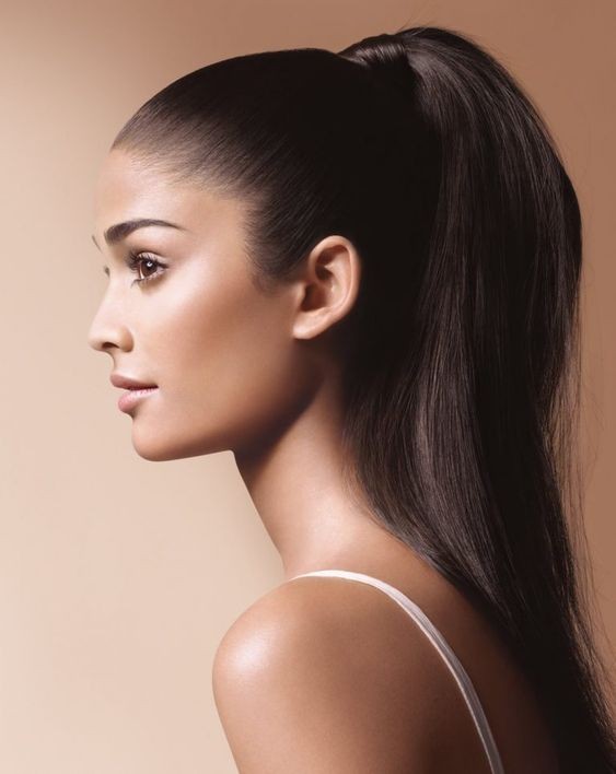 Sleek and Straight High Ponytail