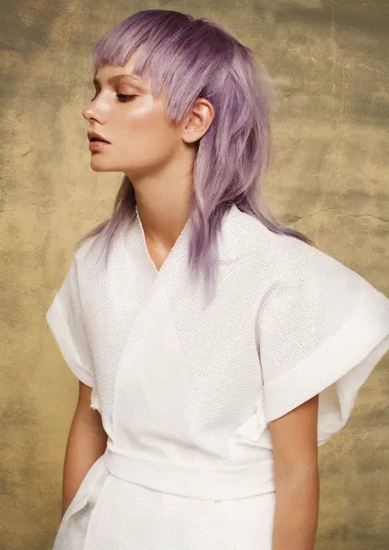 The Pastel Dream: Soft Lilac Wolf Cut