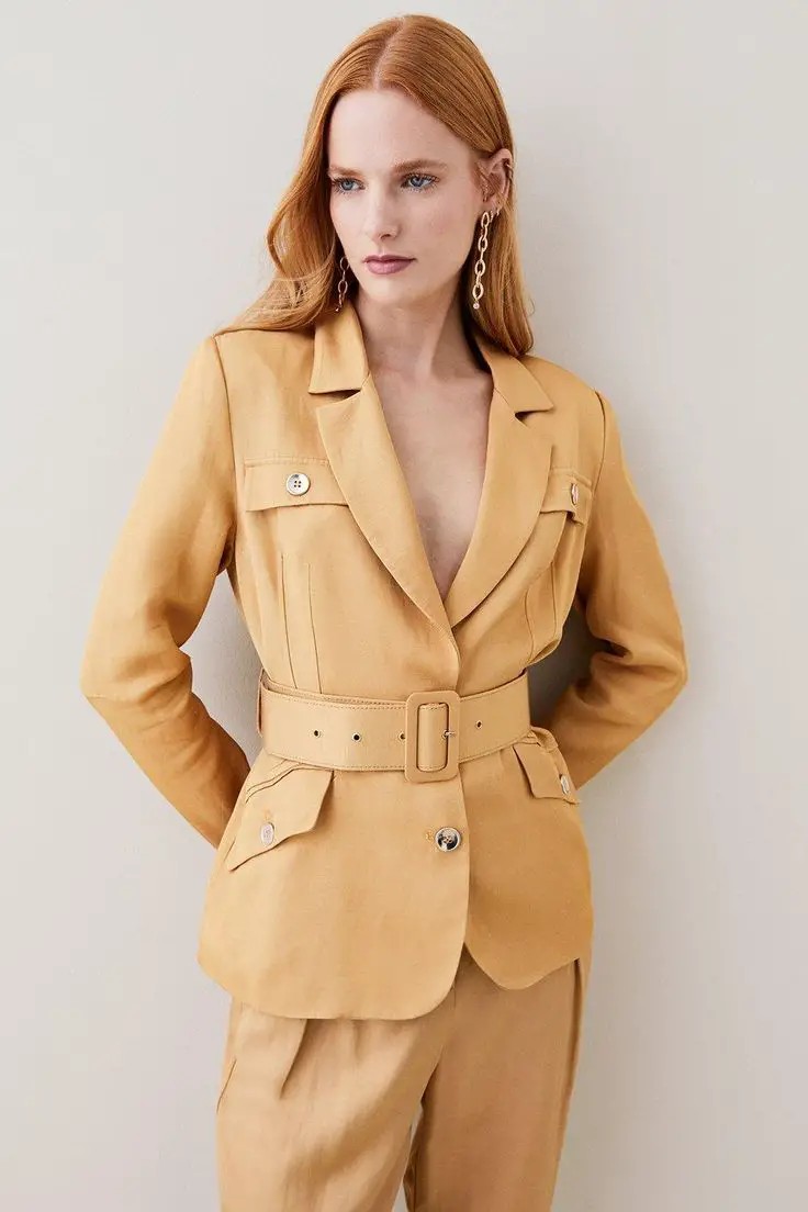 Chic Utility: The Belted Camel Jacket