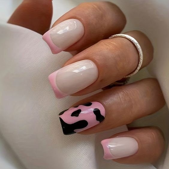 Pastel Perfection with a Cow-Print Twist