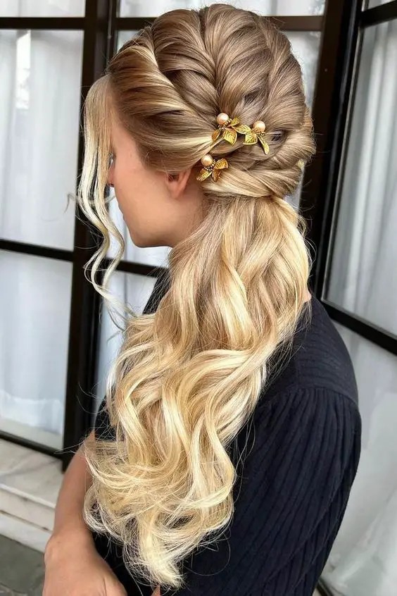 Side Braided Ponytail: