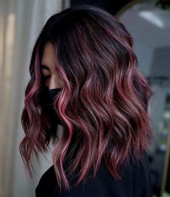 Rosy Tints for Medium Hair