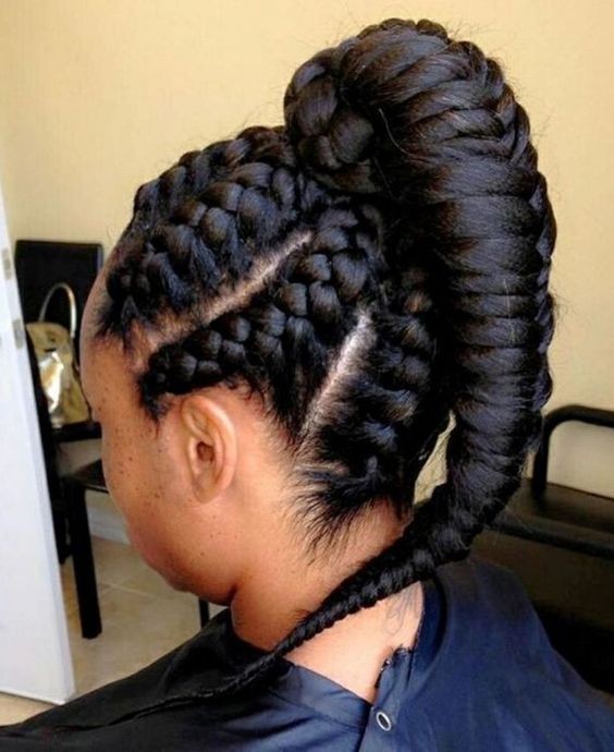 Fishtail Braid Locs Ponytail