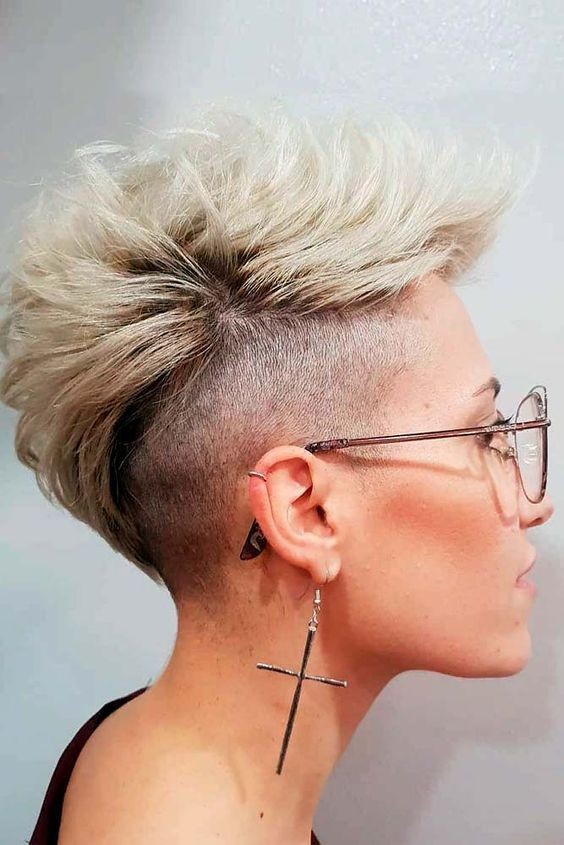 Undercut Long Pixie with Tapered Sides