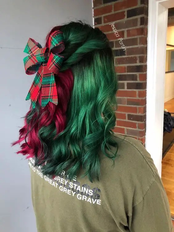 Festive Curls with a Plaid Bow