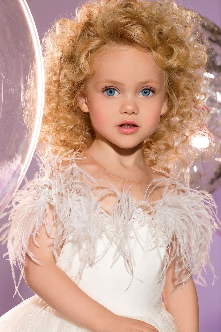 Angelic Curls with Feather Accents