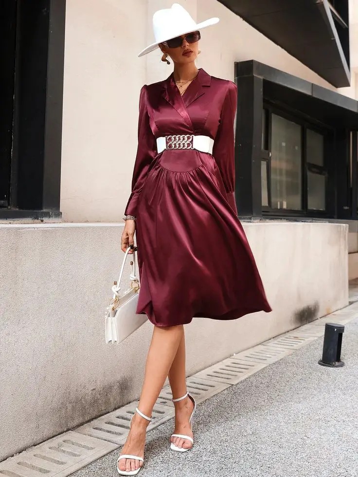 Satin Shirt Dress