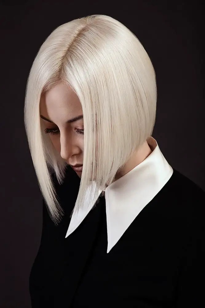 Sleek and Chic Platinum Bob