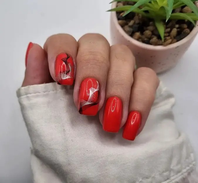 Creative Red with White Designs