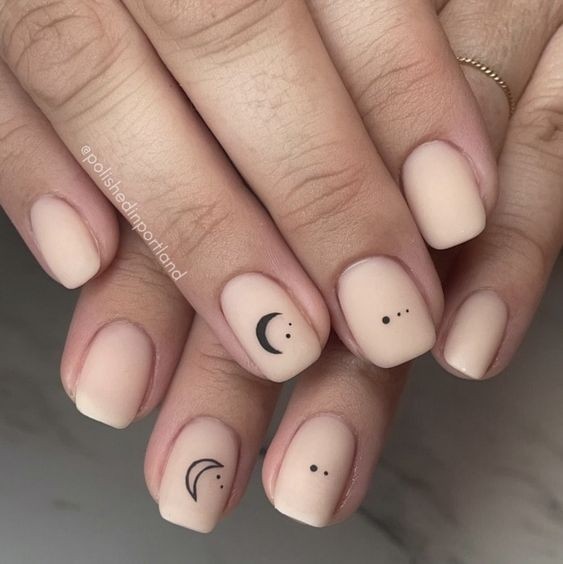 Simple Moon Phase Nails