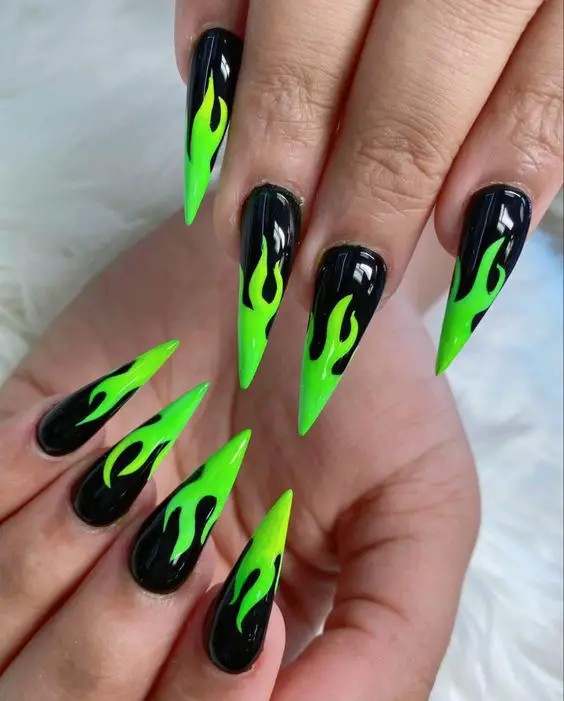 Neon Green and Black Contrast: