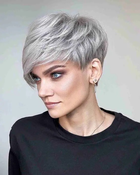 Pixie Cut with Feathered Bangs