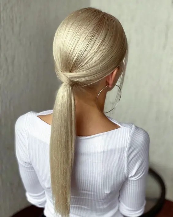 Sleek Low Ponytail: