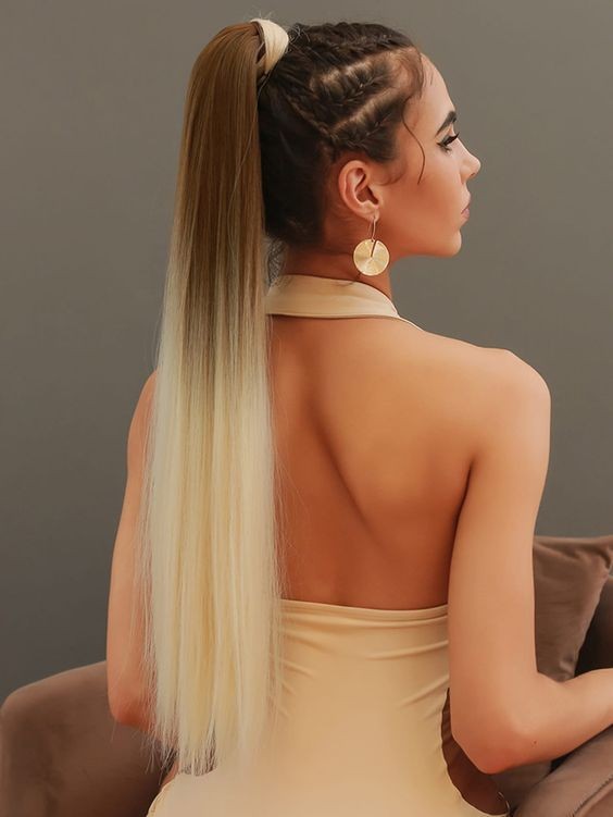 Braided High Ponytail: