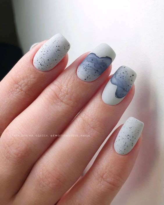 Winter Landscape Nail Art: