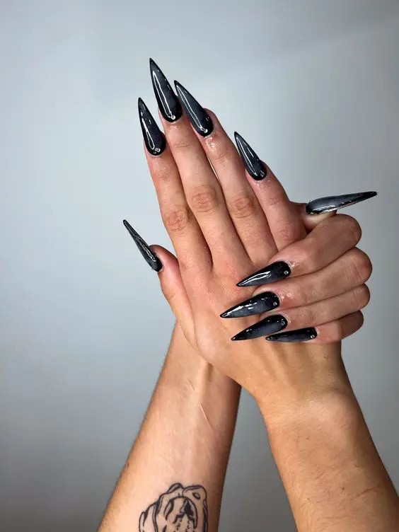 Charcoal Gray Nails