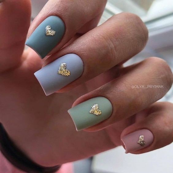 Matte Grey with Golden Hearts