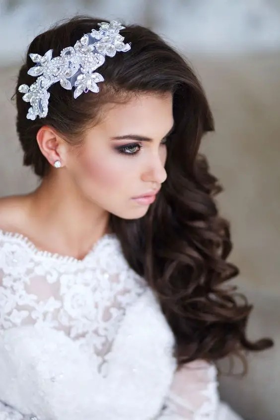 Side Swept Curls with Hair Accessories