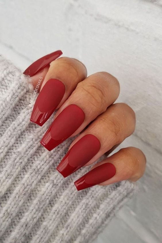 Cherry Red French Tips