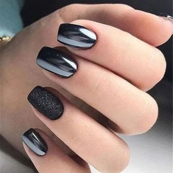 Black Chrome with Glitter: