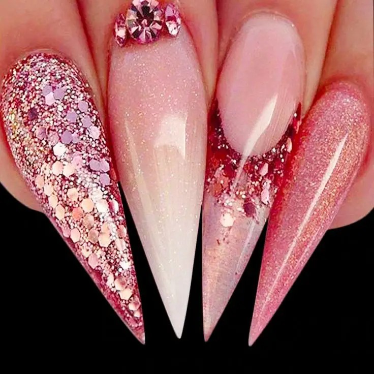 Pink Chrome with Rhinestone Accents: