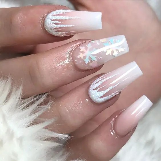 Glittering Icicle Nails: