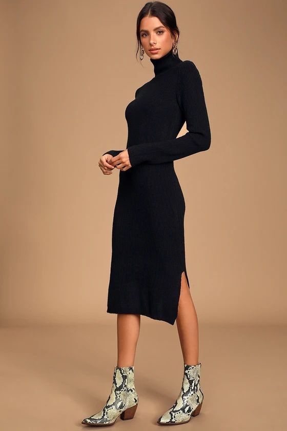 Turtleneck Midi Dress