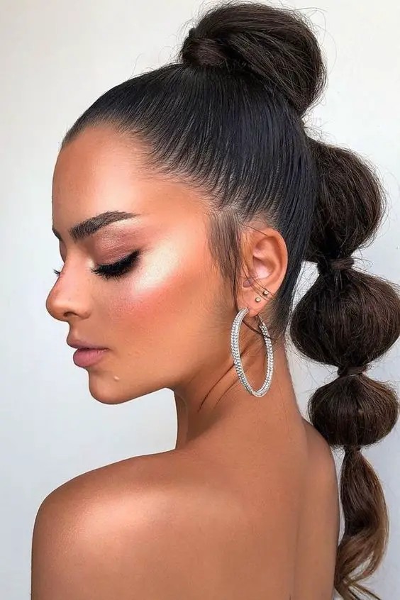 The Glamorous Glow-Up: Bubble Ponytail Perfection