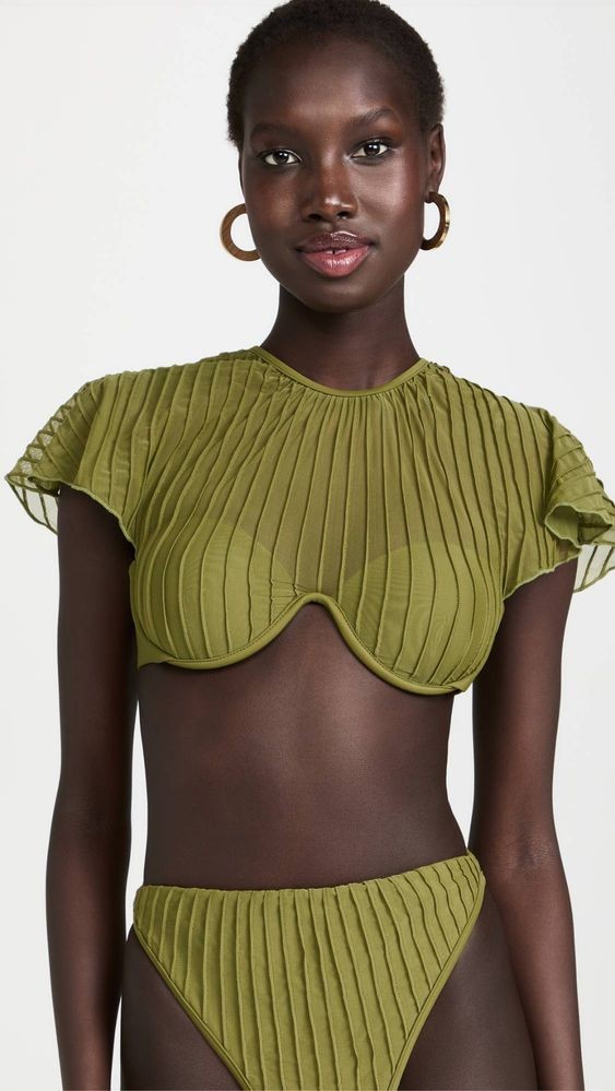 Green Swimsuits with Contemporary Cuts