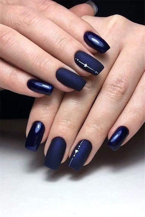 Navy Blue Nails: