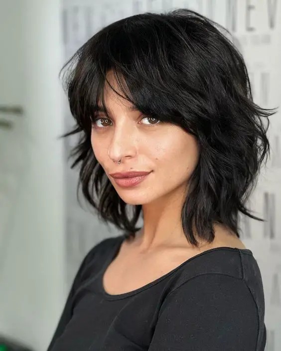 Layered Bob with Side-Swept Bangs