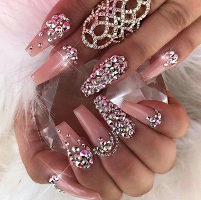 Rhinestone Encrusted Cuticles: