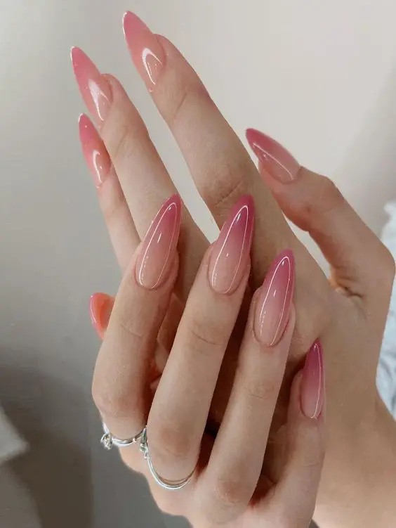 Pink Gradient Nails