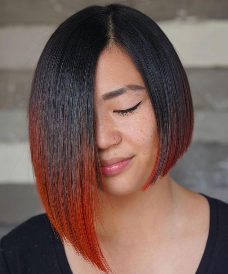 Asymmetrical Bob with Highlighted Ends