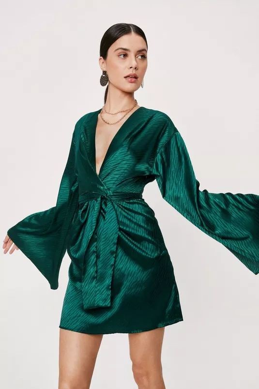 Satin Wrap Gown