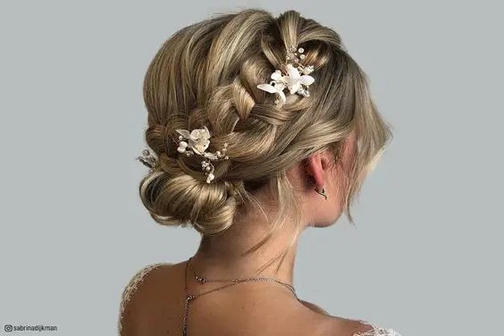 Braided Crown Chin-Length Ponytail