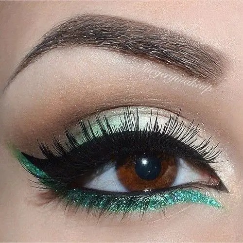 Green and Silver Cut Crease