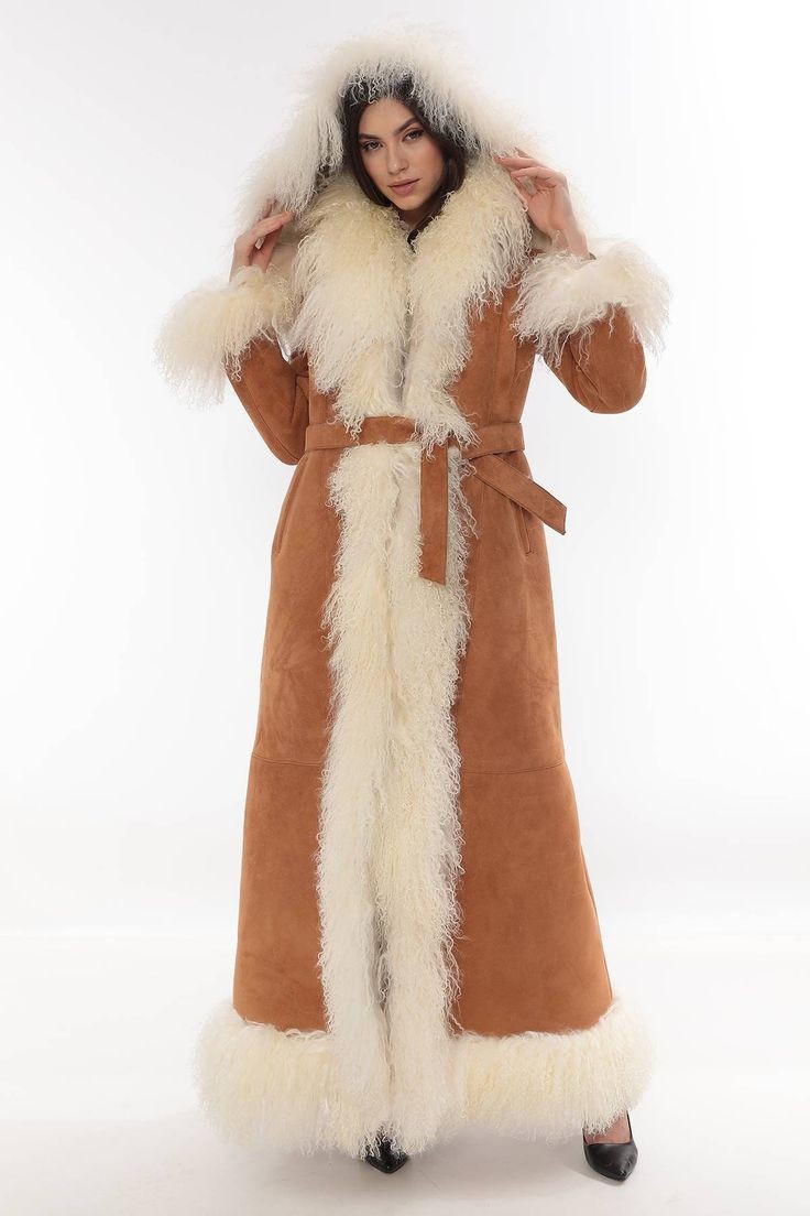 Faux Fur Trimmed Hooded Coat