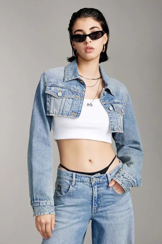 Edgy Denim and Crop Top Combo