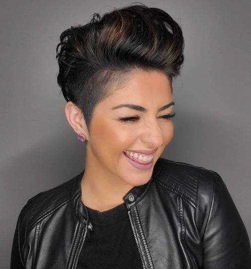 Mohawk-Inspired Long Pixie with Shaved Sides