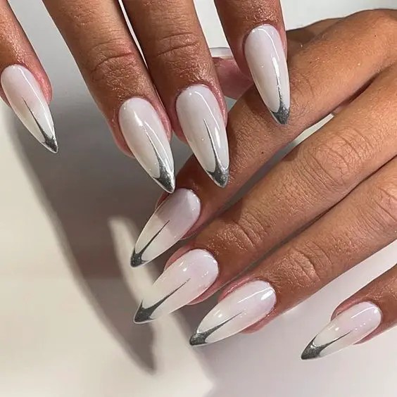 Silver Nail Stripes